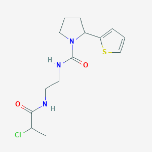 N-[2-(2-Chloropropanoylamino)ethyl]-2-thiophen-2-ylpyrrolidine-1-carboxamide