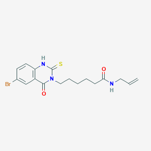 6-(6-bromo-4-oxo-2-sulfanylidene-1H-quinazolin-3-yl)-N-prop-2-enylhexanamide
