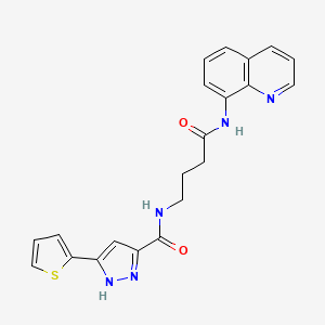 N-(4-oxo-4-(quinolin-8-ylamino)butyl)-3-(thiophen-2-yl)-1H-pyrazole-5-carboxamide