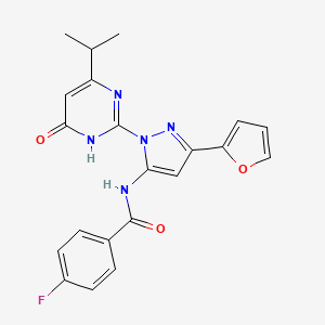 4-fluoro-N-(3-(furan-2-yl)-1-(4-isopropyl-6-oxo-1,6-dihydropyrimidin-2-yl)-1H-pyrazol-5-yl)benzamide