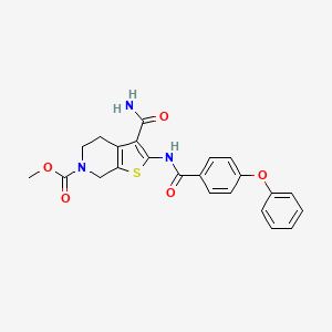 methyl 3-carbamoyl-2-(4-phenoxybenzamido)-4,5-dihydrothieno[2,3-c]pyridine-6(7H)-carboxylate