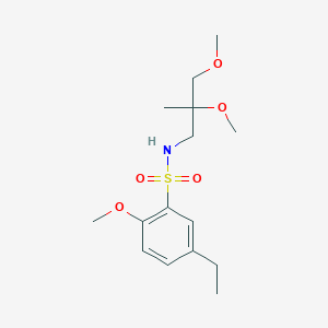 molecular formula C15H25NO5S B2907397 N-(2,3-dimethoxy-2-methylpropyl)-5-ethyl-2-methoxybenzene-1-sulfonamide CAS No. 2034586-72-4