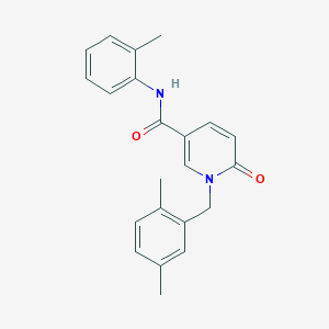 molecular formula C22H22N2O2 B2907400 1-[(2,5-dimethylphenyl)methyl]-N-(2-methylphenyl)-6-oxopyridine-3-carboxamide CAS No. 946230-10-0