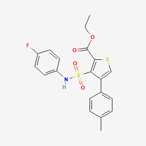 molecular formula C20H18FNO4S2 B2907403 Ethyl 3-[(4-fluorophenyl)sulfamoyl]-4-(4-methylphenyl)thiophene-2-carboxylate CAS No. 946322-73-2