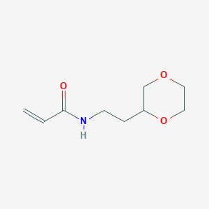 molecular formula C9H15NO3 B2907407 N-[2-(1,4-Dioxan-2-yl)ethyl]prop-2-enamide CAS No. 2411265-11-5