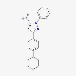 molecular formula C21H23N3 B2907418 3-(4-环己基苯基)-1-苯基-1H-吡唑-5-胺 CAS No. 956159-37-8