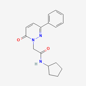 molecular formula C17H19N3O2 B2907422 N-cyclopentyl-2-(6-oxo-3-phenylpyridazin-1(6H)-yl)acetamide CAS No. 898189-02-1