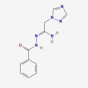 molecular formula C11H12N6O B2907425 N'-[2-(1H-1,2,4-triazol-1-yl)ethanimidoyl]benzohydrazide CAS No. 338405-17-7