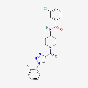 3-chloro-N-(1-(1-(o-tolyl)-1H-1,2,3-triazole-4-carbonyl)piperidin-4-yl)benzamide