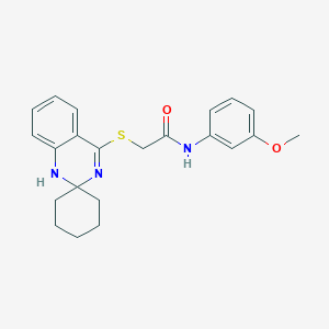 N-(3-methoxyphenyl)-2-{1'H-spiro[cyclohexane-1,2'-quinazoline]sulfanyl}acetamide