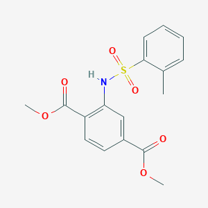 molecular formula C17H17NO6S B290745 Dimethyl 2-{[(2-methylphenyl)sulfonyl]amino}terephthalate 