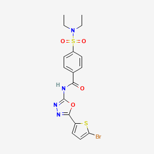 molecular formula C17H17BrN4O4S2 B2907465 N-(5-(5-bromothiophen-2-yl)-1,3,4-oxadiazol-2-yl)-4-(N,N-diethylsulfamoyl)benzamide CAS No. 1021070-77-8