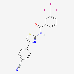 B2907472 N-[4-(4-cyanophenyl)-1,3-thiazol-2-yl]-3-(trifluoromethyl)benzamide CAS No. 330189-92-9
