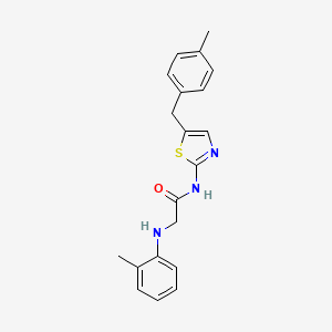 molecular formula C20H21N3OS B2907477 N-(5-(4-methylbenzyl)thiazol-2-yl)-2-(o-tolylamino)acetamide CAS No. 854005-53-1