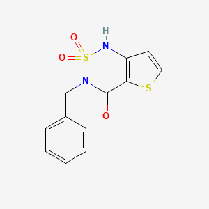 molecular formula C12H10N2O3S2 B2907480 3-benzyl-2,2-dioxo-1H-thieno[3,2-c][1,2,6]thiadiazin-4-one CAS No. 910863-74-0
