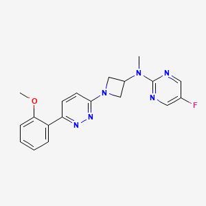 molecular formula C19H19FN6O B2907481 5-Fluoro-N-[1-[6-(2-methoxyphenyl)pyridazin-3-yl]azetidin-3-yl]-N-methylpyrimidin-2-amine CAS No. 2415472-23-8