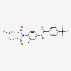 molecular formula C23H14ClF3N2O3 B2907482 N-[4-(5-chloro-1,3-dioxo-1,3-dihydro-2H-isoindol-2-yl)-3-methylphenyl]-4-(trifluoromethyl)benzenecarboxamide CAS No. 633318-76-0