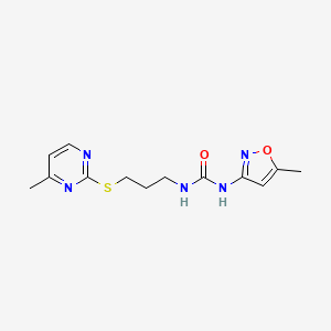 molecular formula C13H17N5O2S B2907487 1-(5-Methylisoxazol-3-yl)-3-(3-((4-methylpyrimidin-2-yl)thio)propyl)urea CAS No. 899969-22-3