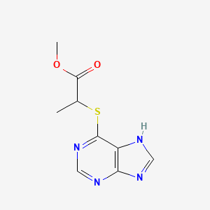 molecular formula C9H10N4O2S B2907489 methyl 2-((9H-purin-6-yl)thio)propanoate CAS No. 537667-63-3
