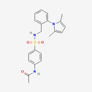 molecular formula C21H23N3O3S B2907490 N-[4-({[2-(2,5-dimethyl-1H-pyrrol-1-yl)benzyl]amino}sulfonyl)phenyl]acetamide CAS No. 691873-31-1