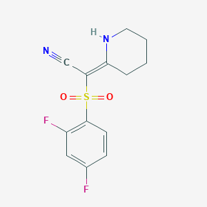 molecular formula C13H12F2N2O2S B2907507 (2E)-[(2,4-difluorophenyl)sulfonyl](piperidin-2-ylidene)acetonitrile CAS No. 1454881-64-1