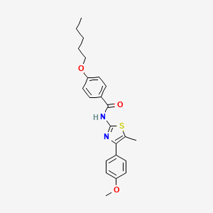 molecular formula C23H26N2O3S B2907517 N-(4-(4-methoxyphenyl)-5-methylthiazol-2-yl)-4-(pentyloxy)benzamide CAS No. 536734-04-0