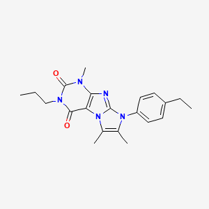 molecular formula C21H25N5O2 B2907519 8-(4-ethylphenyl)-1,6,7-trimethyl-3-propyl-1H-imidazo[2,1-f]purine-2,4(3H,8H)-dione CAS No. 887456-82-8