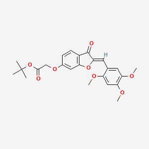 molecular formula C24H26O8 B2907527 (Z)-tert-butyl 2-((3-oxo-2-(2,4,5-trimethoxybenzylidene)-2,3-dihydrobenzofuran-6-yl)oxy)acetate CAS No. 620547-94-6