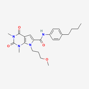 molecular formula C23H30N4O4 B2907529 N-(4-butylphenyl)-7-(3-methoxypropyl)-1,3-dimethyl-2,4-dioxo-2,3,4,7-tetrahydro-1H-pyrrolo[2,3-d]pyrimidine-6-carboxamide CAS No. 1021133-78-7