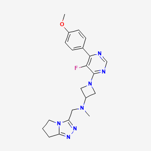 N-(6,7-Dihydro-5H-pyrrolo[2,1-c][1,2,4]triazol-3-ylmethyl)-1-[5-fluoro-6-(4-methoxyphenyl)pyrimidin-4-yl]-N-methylazetidin-3-amine