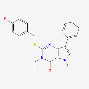 3-ethyl-2-((4-fluorobenzyl)thio)-7-phenyl-3H-pyrrolo[3,2-d]pyrimidin-4(5H)-one