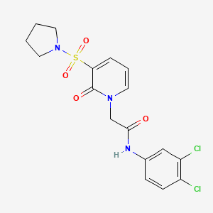 molecular formula C17H17Cl2N3O4S B2907535 N-(3,4-dichlorophenyl)-2-[2-oxo-3-(pyrrolidin-1-ylsulfonyl)pyridin-1(2H)-yl]acetamide CAS No. 1251608-65-7