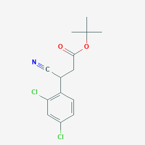molecular formula C14H15Cl2NO2 B2907536 Tert-butyl 3-cyano-3-(2,4-dichlorophenyl)propanoate CAS No. 132205-69-7
