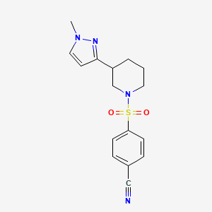 4-((3-(1-methyl-1H-pyrazol-3-yl)piperidin-1-yl)sulfonyl)benzonitrile