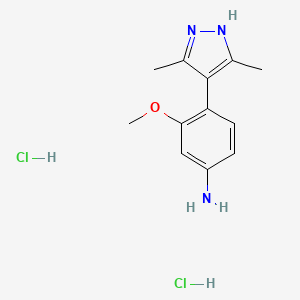 4-(3,5-Dimethyl-1H-pyrazol-4-yl)-3-methoxyaniline;dihydrochloride