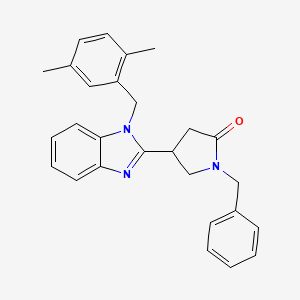 1-benzyl-4-[1-(2,5-dimethylbenzyl)-1H-benzimidazol-2-yl]pyrrolidin-2-one