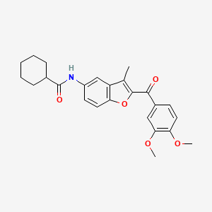N-[2-(3,4-dimethoxybenzoyl)-3-methyl-1-benzofuran-5-yl]cyclohexanecarboxamide