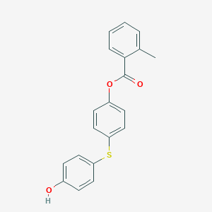 molecular formula C20H16O3S B290756 4-[(4-Hydroxyphenyl)sulfanyl]phenyl 2-methylbenzoate 