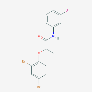 molecular formula C15H12Br2FNO2 B290757 2-(2,4-dibromophenoxy)-N-(3-fluorophenyl)propanamide 