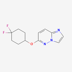 molecular formula C12H13F2N3O B2907572 6-[(4,4-Difluorocyclohexyl)oxy]imidazo[1,2-b]pyridazine CAS No. 2198291-80-2