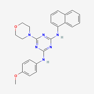 molecular formula C24H24N6O2 B2907580 N2-(4-methoxyphenyl)-6-morpholino-N4-(naphthalen-1-yl)-1,3,5-triazine-2,4-diamine CAS No. 946209-08-1