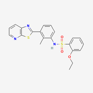 molecular formula C21H19N3O3S2 B2907585 2-ethoxy-N-(2-methyl-3-(thiazolo[5,4-b]pyridin-2-yl)phenyl)benzenesulfonamide CAS No. 912624-85-2