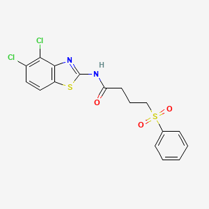 molecular formula C17H14Cl2N2O3S2 B2907592 N-(4,5-dichlorobenzo[d]thiazol-2-yl)-4-(phenylsulfonyl)butanamide CAS No. 941966-97-8