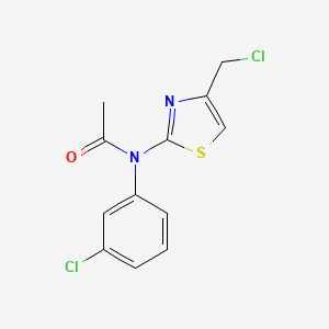 molecular formula C12H10Cl2N2OS B2907601 N-[4-(chloromethyl)-1,3-thiazol-2-yl]-N-(3-chlorophenyl)acetamide CAS No. 790271-17-9