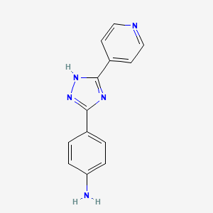 molecular formula C13H11N5 B2907602 4-[5-(Pyridin-4-yl)-1H-1,2,4-triazol-3-yl]aniline CAS No. 18011-27-3