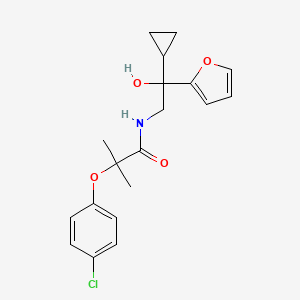 molecular formula C19H22ClNO4 B2907603 2-(4-chlorophenoxy)-N-(2-cyclopropyl-2-(furan-2-yl)-2-hydroxyethyl)-2-methylpropanamide CAS No. 1396846-90-4