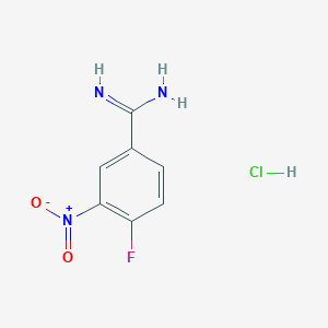 molecular formula C7H7ClFN3O2 B2907604 4-Fluoro-3-nitrobenzenecarboximidamide;hydrochloride CAS No. 2375270-26-9