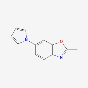 molecular formula C12H10N2O B2907605 2-methyl-6-(1H-pyrrol-1-yl)-1,3-benzoxazole CAS No. 861206-64-6