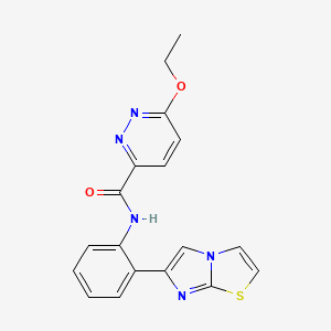 molecular formula C18H15N5O2S B2907606 6-ethoxy-N-(2-(imidazo[2,1-b]thiazol-6-yl)phenyl)pyridazine-3-carboxamide CAS No. 1788945-44-7