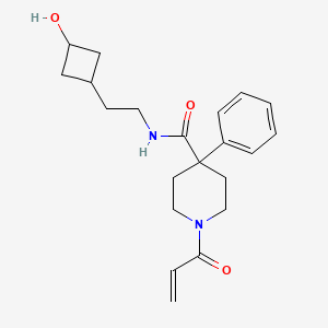 molecular formula C21H28N2O3 B2907608 N-[2-(3-Hydroxycyclobutyl)ethyl]-4-phenyl-1-prop-2-enoylpiperidine-4-carboxamide CAS No. 2200501-53-5